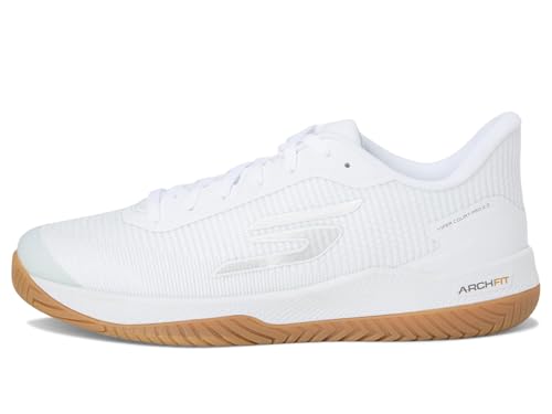 Skechers Pickleball Viper Court Pro 2.0 Sneakers for Women - Breathable Synthetic and Mesh Upper White 7.5 B - Medium