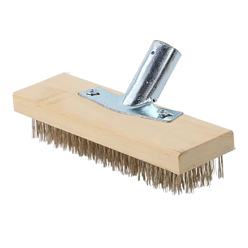 31AnN6LRvOL. SL500 Leefasy Deck Wire Brush Concrete Brush Cleaning Metal Surface Wire Scratch Brushes Rust Removal Barbecue Handle Wire Brush Wire Broom , 20cm with Adapter