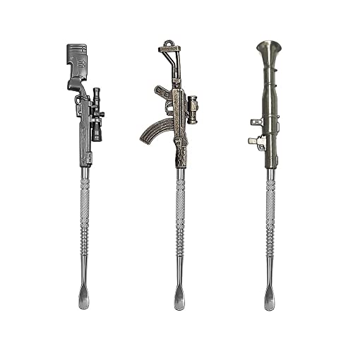 Yullmu 3Pcs Wax Carving Tool 6.3Inch Metal Gun-shape Sculpting Tool AK 47 Sniper Rifle RPG Styles