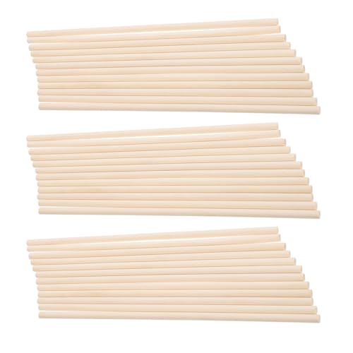 Mobestech Palitos de Madera para Manualidades 150 Piezas Varillas Redondas de Madera Natural sin Terminar 300X5 MM Palitos de Piruleta Artesanales para Proyectos Creativos y Decoración
