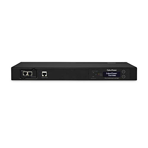 CyberPower PDU15SWHVIEC12ATNET Switched ATS PDU, 200-240V/15A (Derated to 12A), 12 Outlets, Pre-Installed Network Card, 1U Rackmount