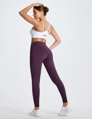 Image of THE GYM PEOPLE Thick High Waist Yoga Pants with Pockets, Tummy Control Workout Running Yoga Leggings for Women