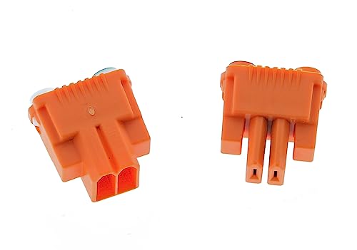 IDEAL Electrical 30-352J Luminaries Disconnect Power Plug 2 Wire, Orange, (150-Pack)