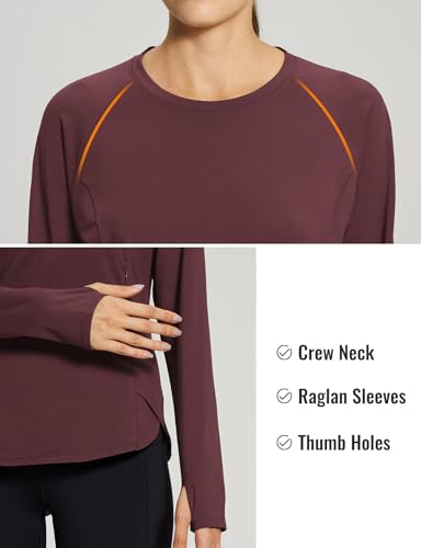 baleaf Women's Thermal Tops Fleece Lined Shirts Long Sleeve Cold Weather Running Gear Workout Zipper Pocket Thumbholes4