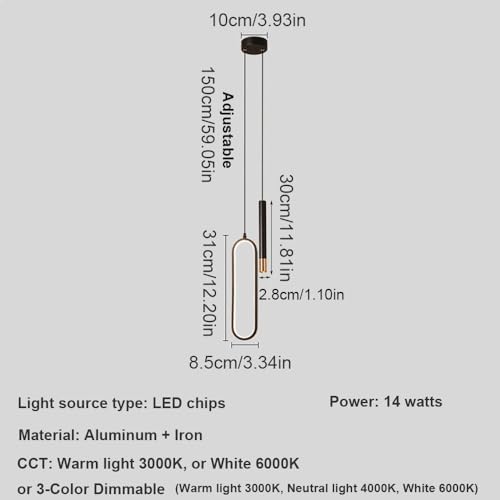 Candelabro geométrico LED de 3 modos regulables para iluminación de salón 7