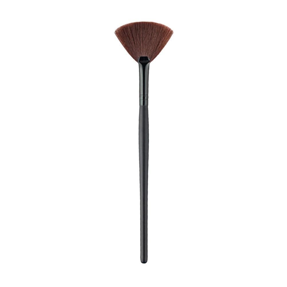 Face Brush Makeup Cosmetics Beauty Accessory, Blush & Highlighter Brush, Black Handle, Brown Bristles, 7.48 Inch, Nylon, Ideal for Women, for Home & Professional Use