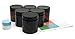 Amber 4 oz Plastic Jars with Black Lids 6 pk with Mini Jar - PET Round Refillable Containers
