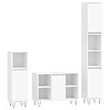 Emmtore Juego de Muebles de baño 3 pzas Madera contrachapada Blanco 30 x 30 x 180 cm