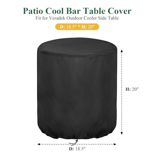 Aidetech Capa de Mesa de Bar de Pátio para Refrigerador Externo, Capa de Mesa Lateral, Capa Redonda