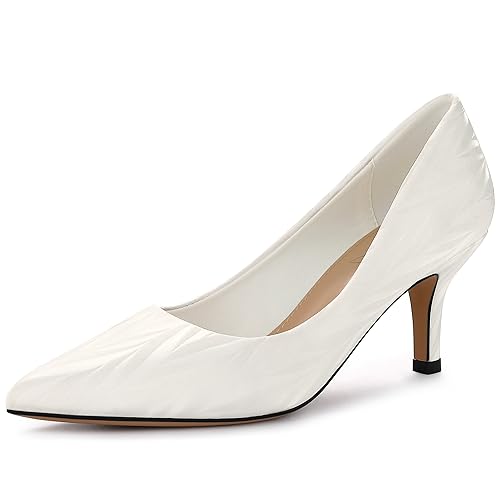 Perphy Pointed Toe Kitten Heels Pumps Leaf Print Classic Dress Wedding Shoes for Women