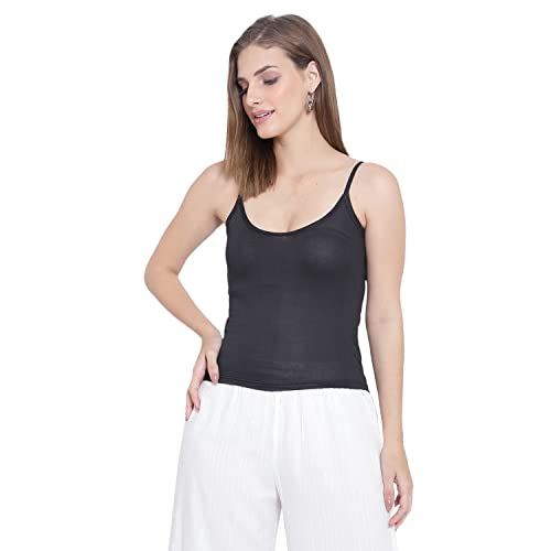 Image of Sky Heights Women Pure Cotton Short Length Camisole /Spaghetti Combo (Pack of 5)