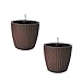 HTI living Blumentopf Hydro Ø 21 cm 2er Set Nessa Braun mit Wasserspeicher und Wasserstandsanzeiger