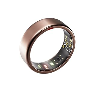 POBOVi Smart Ring for Women Men- Sleep/Fitness/Stress/Heart Rate Tracker- Menstrual Records – 5 Days Battery Life – Wireless Charging – No APP Subscription – iOS & Android Compatible(Rosegold,Size 7)