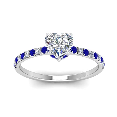 Image of Choose Your Gemstone Hidden Halo Petite Diamond CZ Ring Sterling Silver Heart Shape Halo Engagement Rings Everyday Jewelry Wedding Jewelry Handmade Gifts for Wife US Size 4 to 12