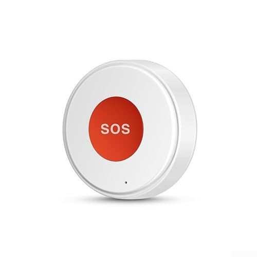 HEIBTENY WiFi SOS Alarm Button with Rechargeable Battery, IPX4 Water Resistant Smart Switch, Call Button, Panic Buttons for TUYA for Alexa for Google, for Elderly, Seniors, Disabled(1 PCS)