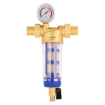 Elegant Casa 3/4inch Inlet Water Tank Filter With Pressure Gauge/Water Filter No Electric Installation Water Filter | Water Filter | Water dust Remover Filter (3/4Inch Inlet)