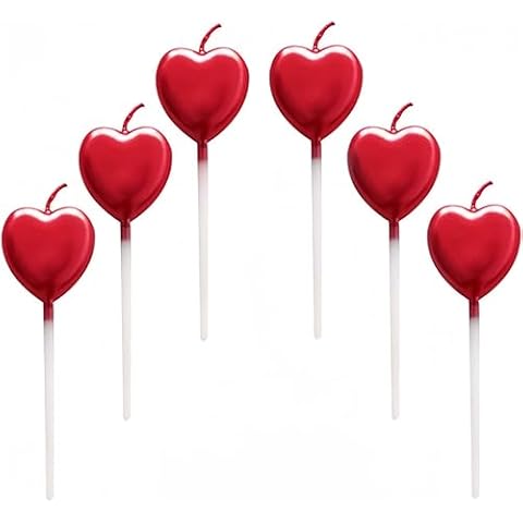 Heart Shaped Pearl Red Birthday Candles Cover