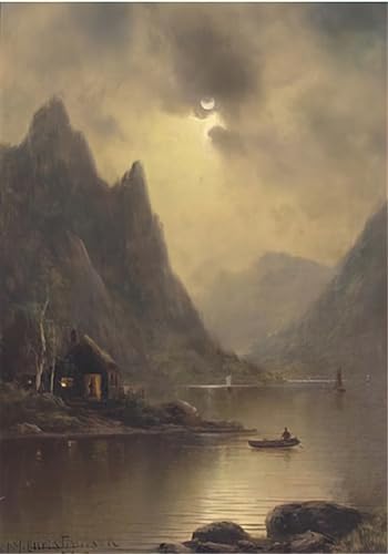 Tableau Toile le départ au clair de lune de Nils Hans Christiansen pour Salon Élégant
