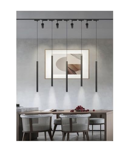 OISE ART STORE Trade Shop - Lampada LED A Sospensione 3w Cilindro per Binario Track Monofase Proiettore Lp-79 Nero