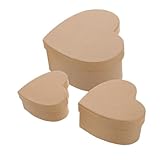 Homoyoyo 3 piezas Caja de Papel Kraft con Forma de Corazón de Cajas Vacías para Manualidades Regalo Reutilizable para San Valentín Cumpleaños y Decoración Festiva