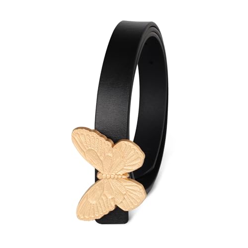 Image of Aurolran Women's Leather Belt with Buckle - Ideal for Dresses, Jeans, and Coats