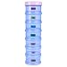 7 Day Pill Organizer Case Stackable Weekly Supplements Vitamins Pills Holder Dispenser Extra Large Translucent Blue with Label and One More Lids