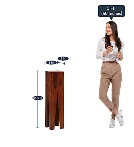 Image of Cosmo Solid Wood END Table for Living Room and Bed Room|Premium Design Side Table for Home |, Solid Sheesham Wood |Set of 2, Brown Ideal for Home Decor