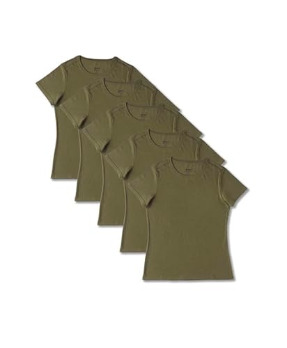 Pact Women's Organic Softspun Standard Fit Crew Neck T-Shirt, Pack