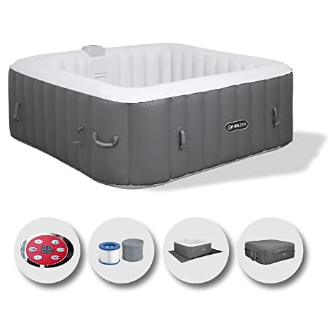 EASE.ZONE Whirlpool, aufblasbar, quadratisch Cover