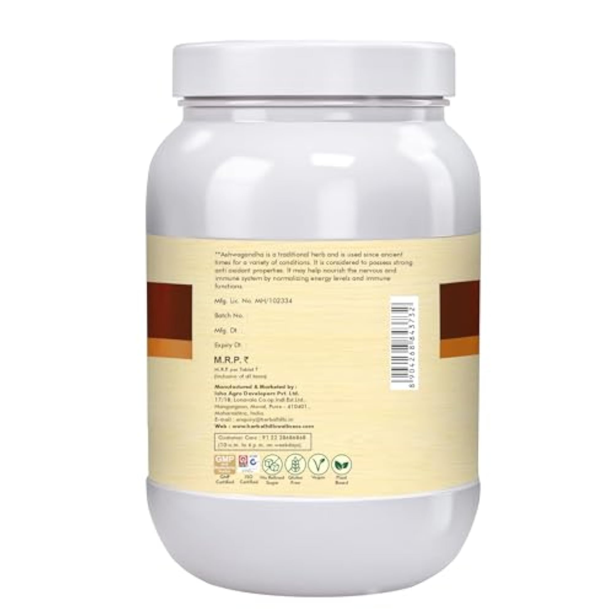 Herbal Hills Ashwagandha Tablets, 700 Tablets, Natural Supplement