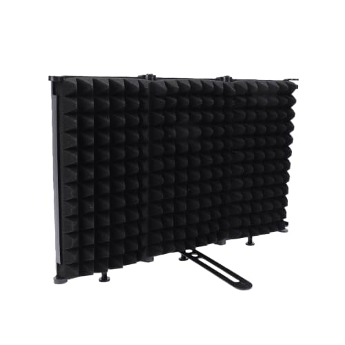 Cabina acústica plegable de 3 paneles para aislamiento vocal de escritorio para estudio de grabación y podcast miniatura 4