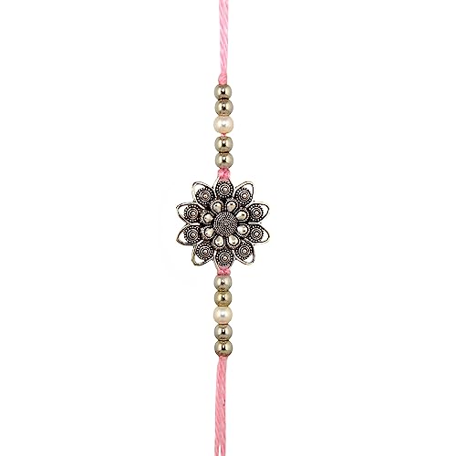 Image of Lucky Jewellery Rakhi Gold Plated Rakhe Boho Collection Rakshabandan Rakhee Bracelet for Bro /Brother /Bhaiya /Bhai /Bhabhi Rakshasutra (53-WEOR1-3149-LCT-1)