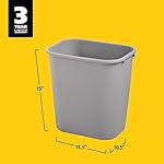 Rubbermaid Commercial Products Resin Wastebasket/Trash Can, 7-Gallon/28-Quart, Gray, Plastic, for Bedroom/Bathroom/Office, Fits Under Desk/Sink/Cabinet - Image 5