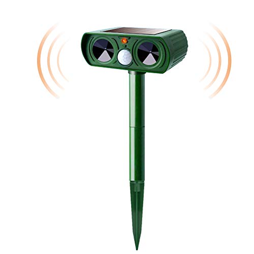 Preisvergleich Produktbild Moglor Ultraschall katzenschreck, Solar abwehr Tiervertreiber mit Bewegungssensor und Blinklichtern Solarbetriebener wasserdichter Gartengartenschutz