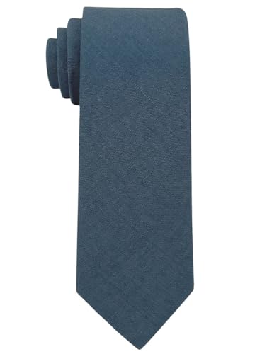 Image of Kebocis Mens Solid Color Cotton Necktie for Men