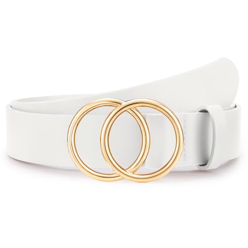 White Double Buckle Belt