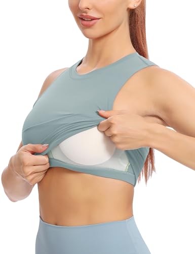 Image of Natural Feelings Nudi Sports Bras for Women Removable Padded Yoga Tank Tops Sleeveless Fitness Workout Crop Tops