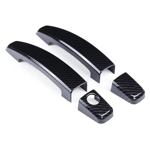 Cubierta de manija de puerta para Chevrolet Camaro 2010-2015 en fibra de carbono negra