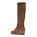 Aerosoles Women's BINOCULAR SHEARLING Tall Wedge Boot, TOBACCO FAUX SUEDE, 9M
