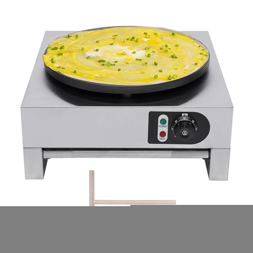 Macchina per crêpe in acciaio inox piastra crepe macchina elettrica robusta e durevole spatola di legno pratica adatta per cucine ristoranti caffetteria venditori mobili