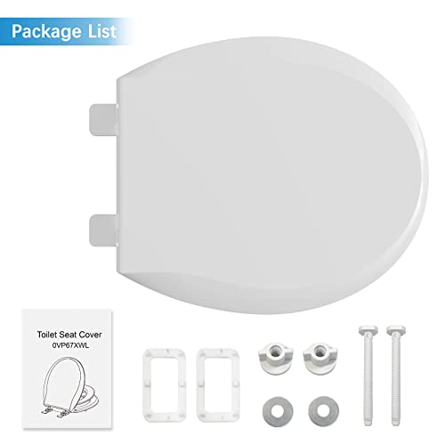 Toilet Seat, Round Toilet Seat with Toddler Seat Built in, Potty Training Toilet Seat Round Fits Both Adult and Child, with Slow Close and Magnets- Round