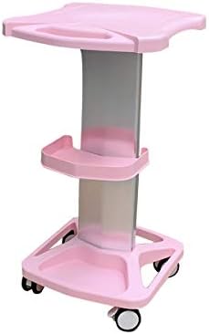 Cozyel Beauty 滚动手推车,美发沙龙移动推车沙龙水疗服务美容仪器存储铝合金手推车支架带通用轮(粉色)