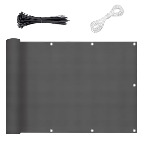 Biombo para balcón en tejido Oxford gris oscuro impermeable