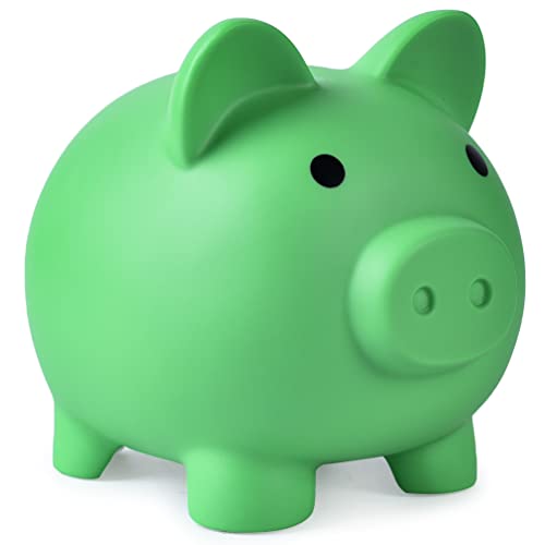 PJDRLLC Piggy Bank for Kids - Unbreakable Plastic Money Bank - Large Size