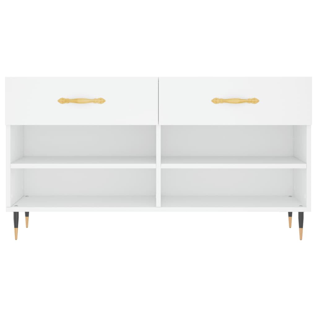 Meuble Rangement Chaussures Blanc 102 x 35 x 55 cm Bois Composite