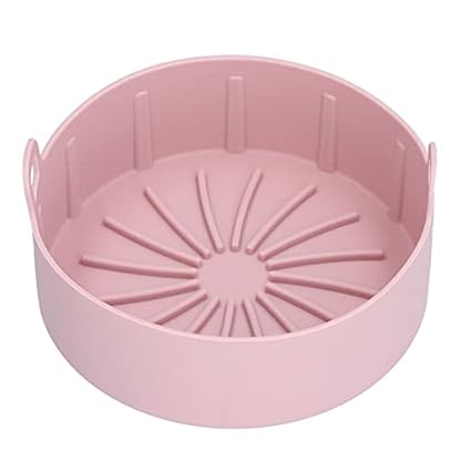 Silikontopf, wiederverwendbare Heißluftfritteuseneinsätze, Heißluftfritteuse-Ersatzschale, Küchenfritteusekorb, Heißluftfritteuse-Backzubehör(Rosa) – Bild 8