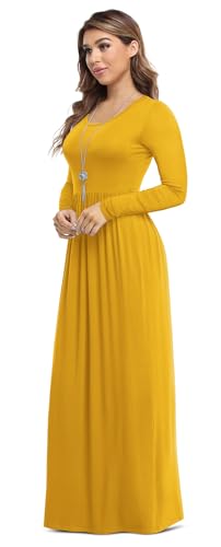 Image of VIISHOW Women's Long Sleeve Loose Plain Maxi Dresses Casual Long Dresses with Pockets