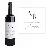 Weinetikett Hochzeit | Personalisiertes Etikett mit Initialen | Geschenk zur Hochzeit | Weinflaschenetikett Hochzeit | Hochzeitsgeschenk