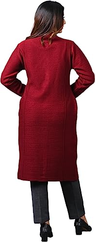 Image of TWENTY ME Winter Wear Casual Acrylic Wool Full Sleeve with Pockets Women's Extra Long Cardigans (4328)
