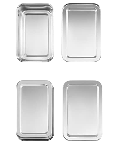 QWORK Stainless Steel Instrument Box, 2 Pack 6 x 4 x 1.69 Inches, Heavy Duty Metal Storage Case with Removable Lid for Laboratory, Workshop & Small Part Organization – Rectangular Tool Tray by QWORK - Used condition - Image 8